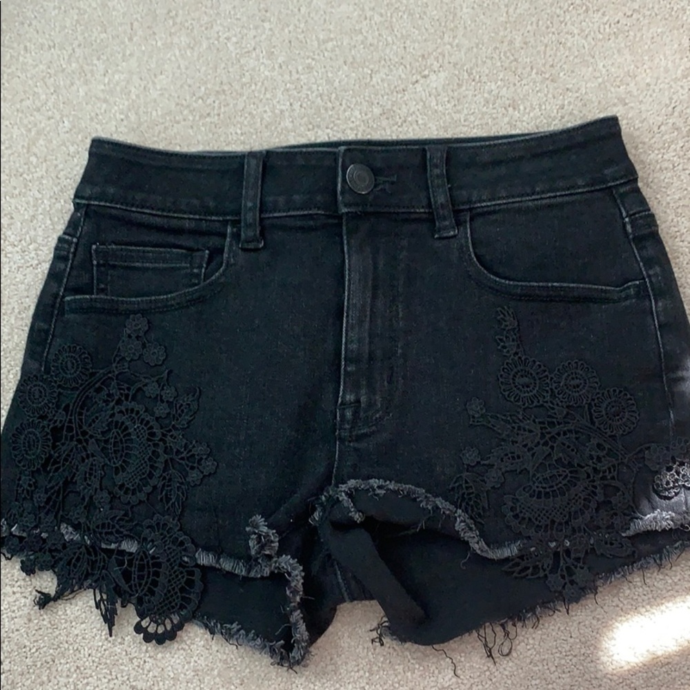 American Eagle High Rise Black Shorts